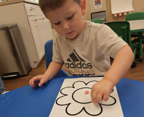 Early childhood classroom learning stations at St. James Preparatory Academy