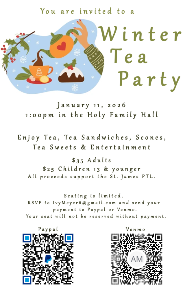 St. James Lutheran School PTL tea party announcement